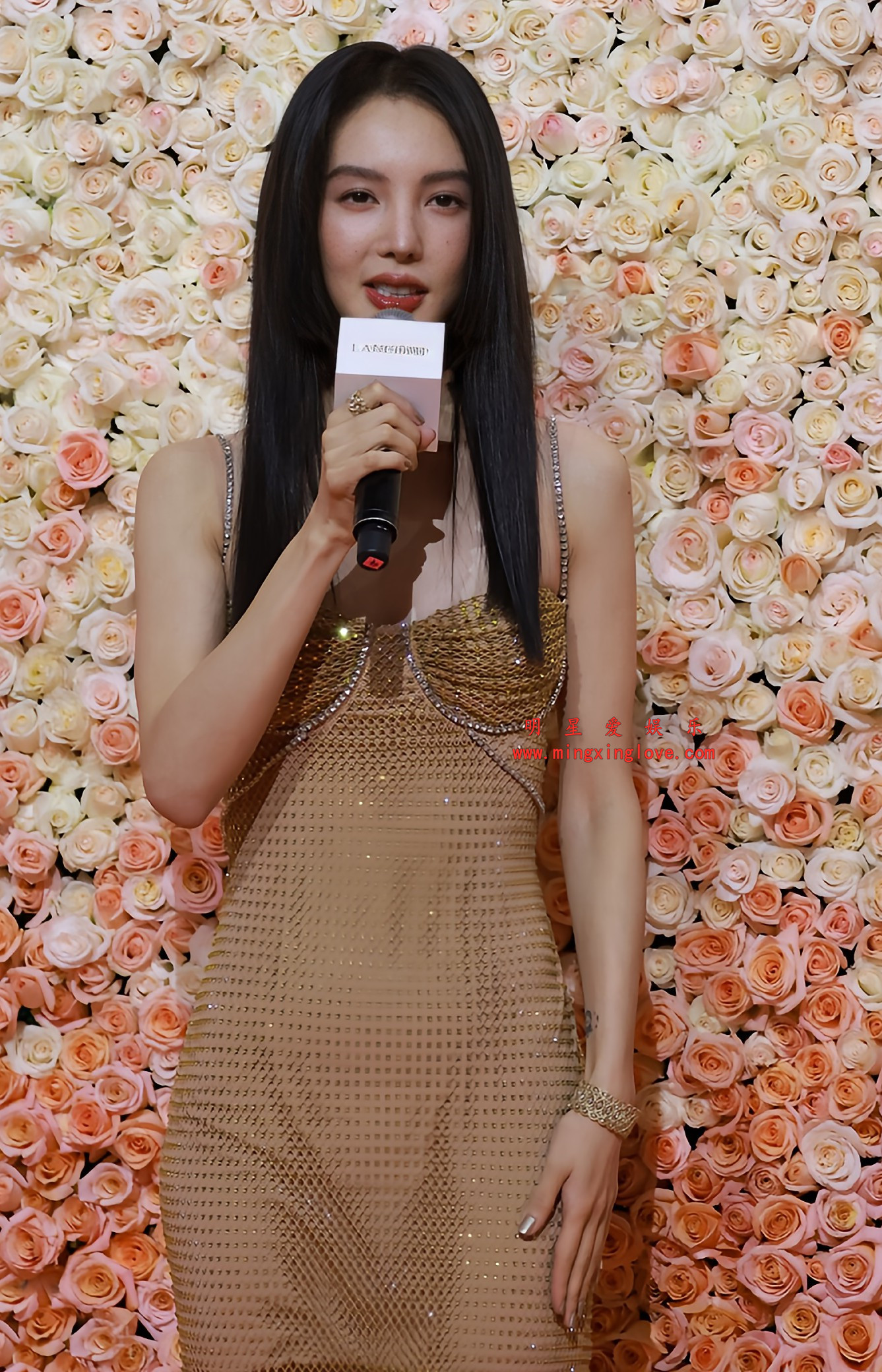 金晨兰蔻发布会红毯花絮照片，性感吊带露胸透明裙，高清4K分辨率原图无修生图下载（至尊）-明星爱娱乐